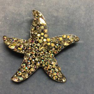 Gorgeous Rhinestone Starfish Brooch and Pendant